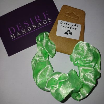 OTR 362 Large Lime Satin scrunchie hair band