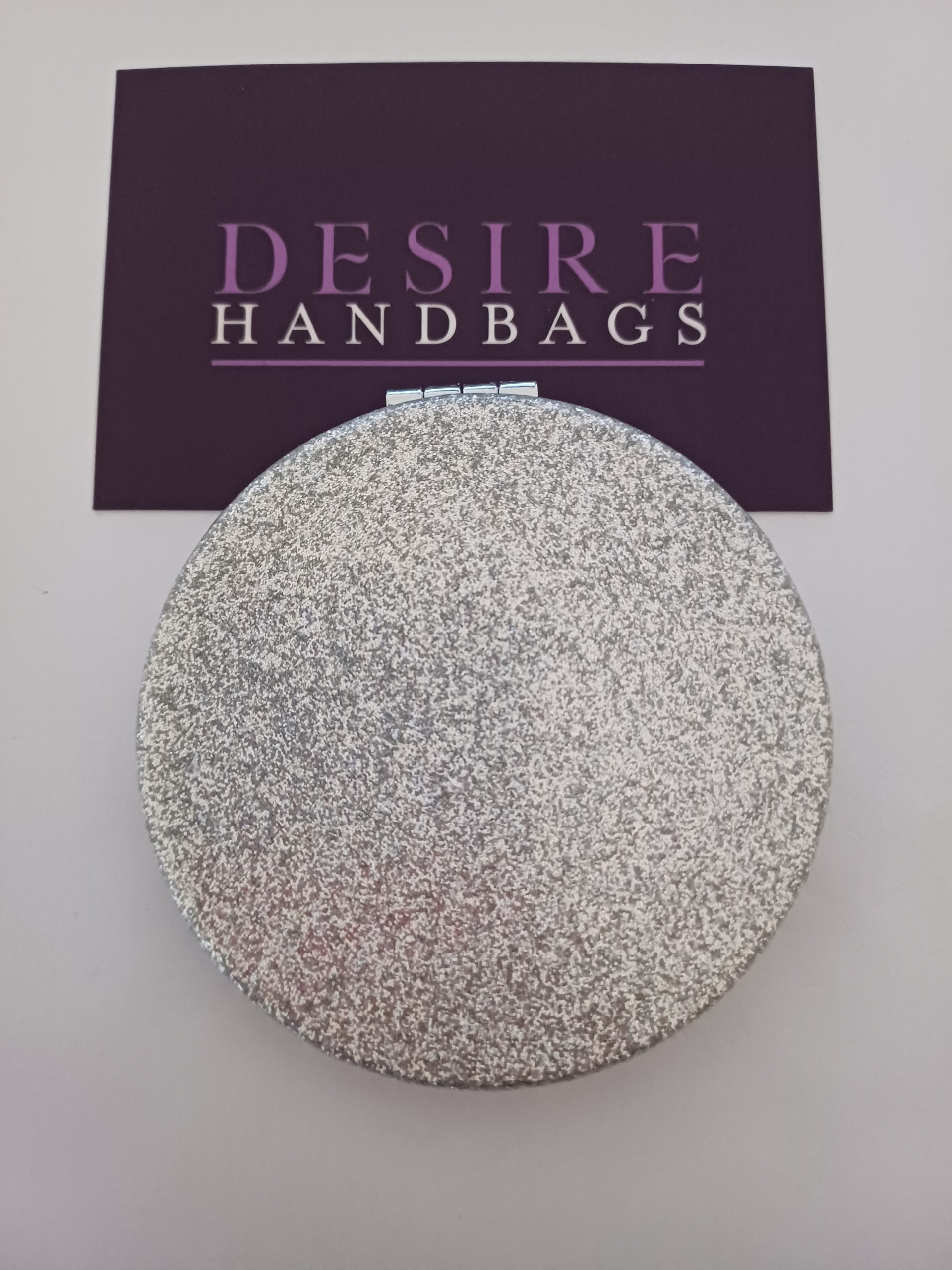 OTR 788 Round silver glitter Compact Mirror