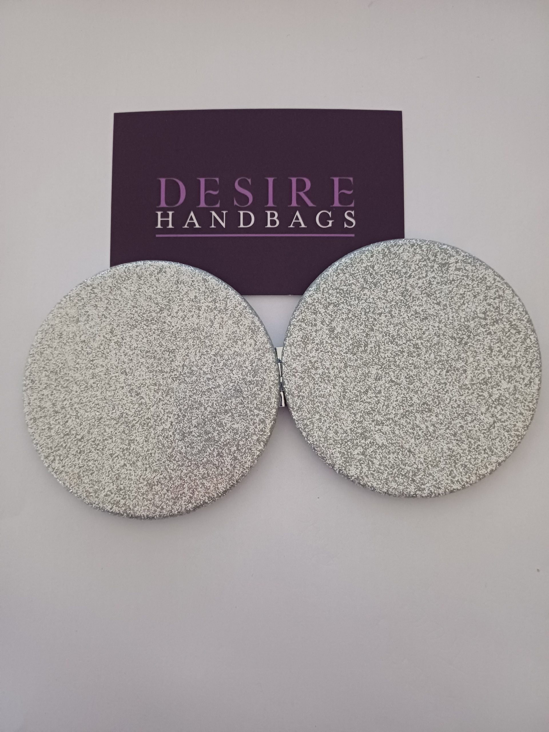 OTR 788 Round silver glitter Compact Mirror - Image 3